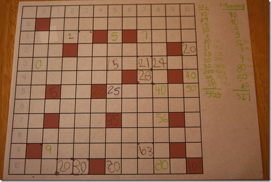 Multiplication and Addition Math Game and Template