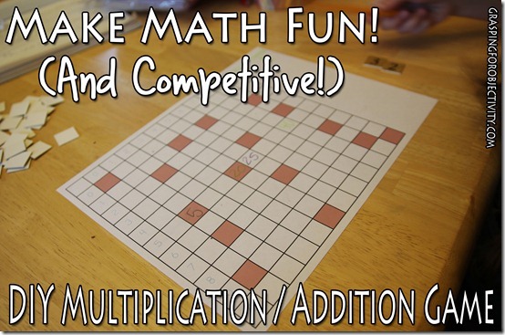 Multiplication and Addition Math Game and Template