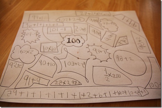 100th Day of School Math Sheet