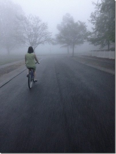 Foggy Bicycle Riding